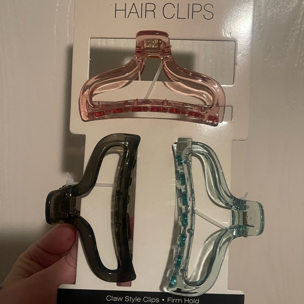 Kitsch Hair Clips Set - Pink, Black, Blue